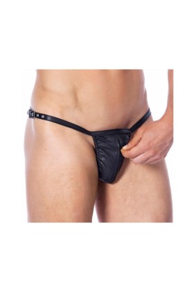 Leder verstellbarer G-String mit Reißverschluss One Size von Bondage Play kaufen | Fesselliebe