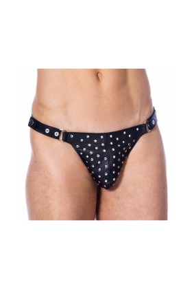 Leder-String mit Nieten verstellbar von Bondage Play kaufen | Fesselliebe