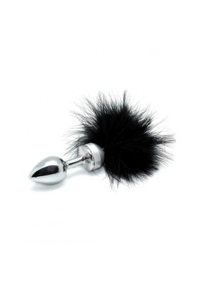 Kleiner Butt-Plug mit schwarzer Feder von Bondage Play kaufen | Fesselliebe