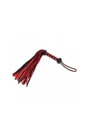 Geflochtener Leder-Flogger Schwarz-Rot von Bondage Play kaufen | Fesselliebe