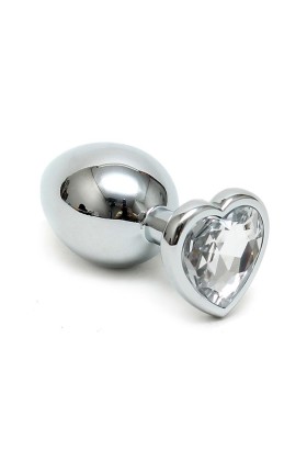 Stahl Butt-Plug mit Kristallherz Transparent von Bondage Play kaufen | Fesselliebe
