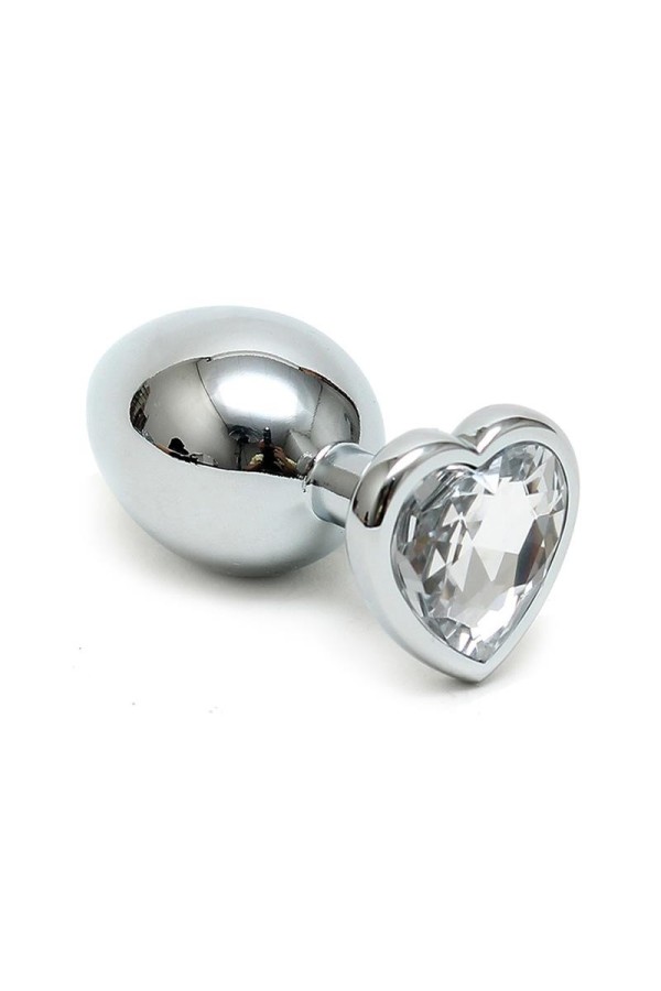Stahl Butt-Plug mit Kristallherz Transparent von Bondage Play kaufen | Fesselliebe