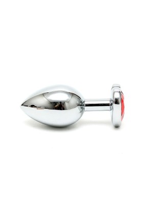 Stahl Butt-Plug mit Kristallherz Rot von Bondage Play kaufen | Fesselliebe