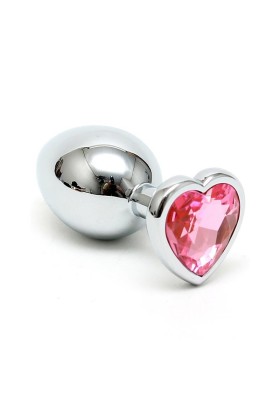 Stahl Butt-Plug mit Kristallherz Pink von Bondage Play kaufen | Fesselliebe
