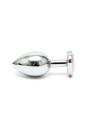 Stahl Butt-Plug mit Kristallherz Pink von Bondage Play kaufen | Fesselliebe