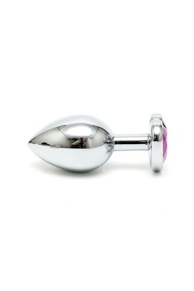 Stahl Butt-Plug mit Kristallherz Lila von Bondage Play kaufen | Fesselliebe