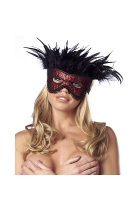 Luxus Maske mit Federn Rot von Bondage Play kaufen | Fesselliebe