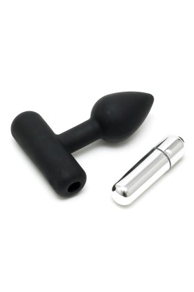 Analplug mit vibrierendem Bullet Schwarz von Latex Play kaufen | Fesselliebe