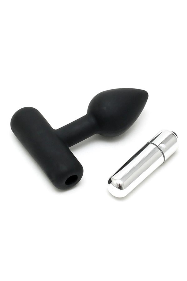 Analplug mit vibrierendem Bullet Schwarz von Latex Play kaufen | Fesselliebe