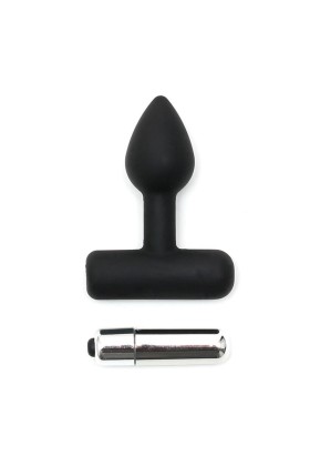 Analplug mit vibrierendem Bullet Schwarz von Latex Play kaufen | Fesselliebe