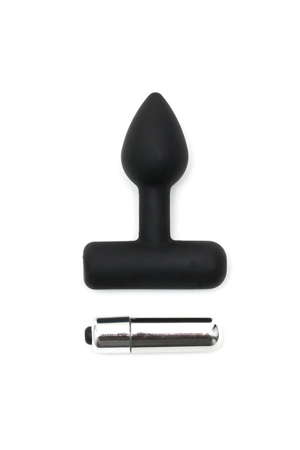 Analplug mit vibrierendem Bullet Schwarz von Latex Play kaufen | Fesselliebe