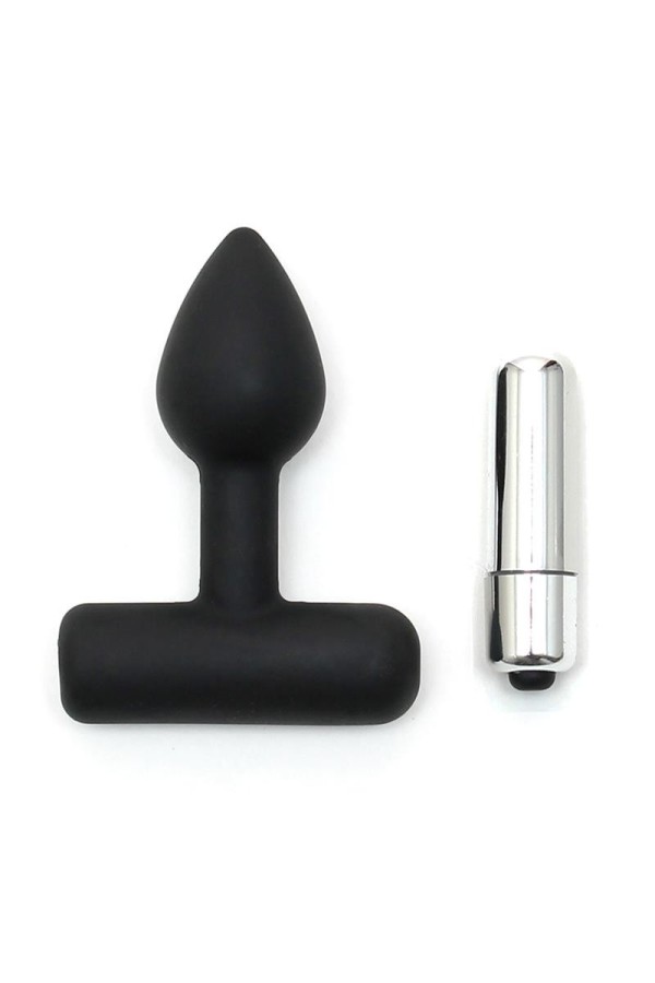 Analplug mit vibrierendem Bullet Schwarz von Latex Play kaufen | Fesselliebe