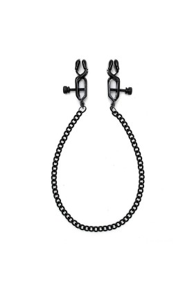 Verstellbare Nippelklemmen mit schwarzer Kette von Bondage Play kaufen | Fesselliebe