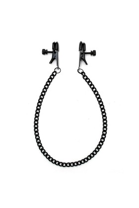 Verstellbare Nippelklemmen mit schwarzer Kette von Bondage Play kaufen | Fesselliebe