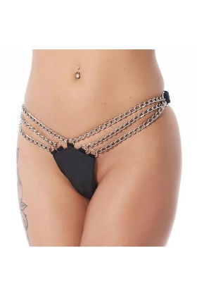 Rimba Slip mit Ketten Schwarz von Bondage Play kaufen | Fesselliebe