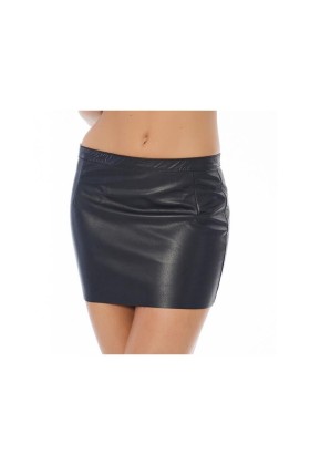 Leder-Minirock mit Reißverschluss von Bondage Play kaufen | Fesselliebe