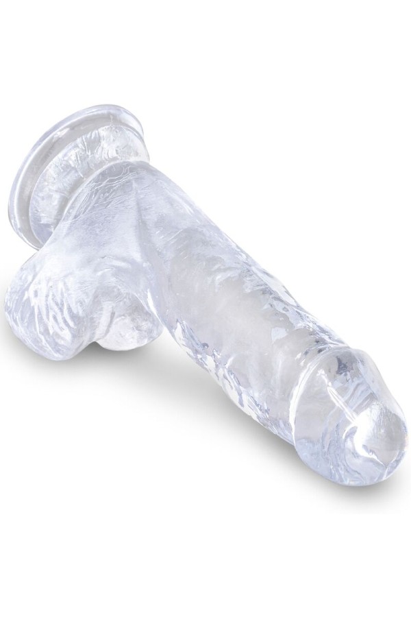 Clear realistischer Penis mit Hoden 10.1 cm Transparent von King Cock kaufen | Fesselliebe
