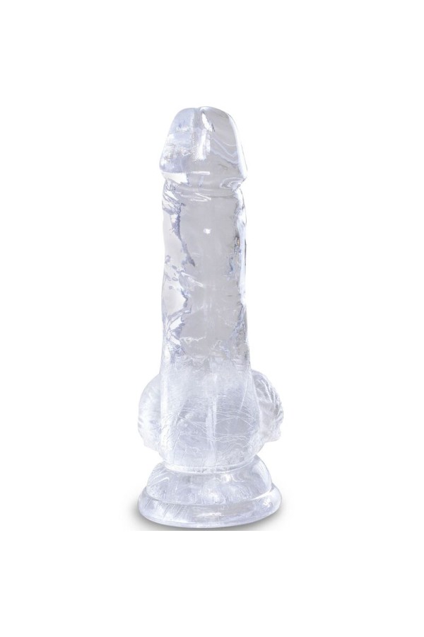 Clear realistischer Penis mit Hoden 10.1 cm Transparent von King Cock kaufen | Fesselliebe