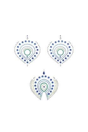 Flamboyant Tattoo-Aufkleber - grün/blau