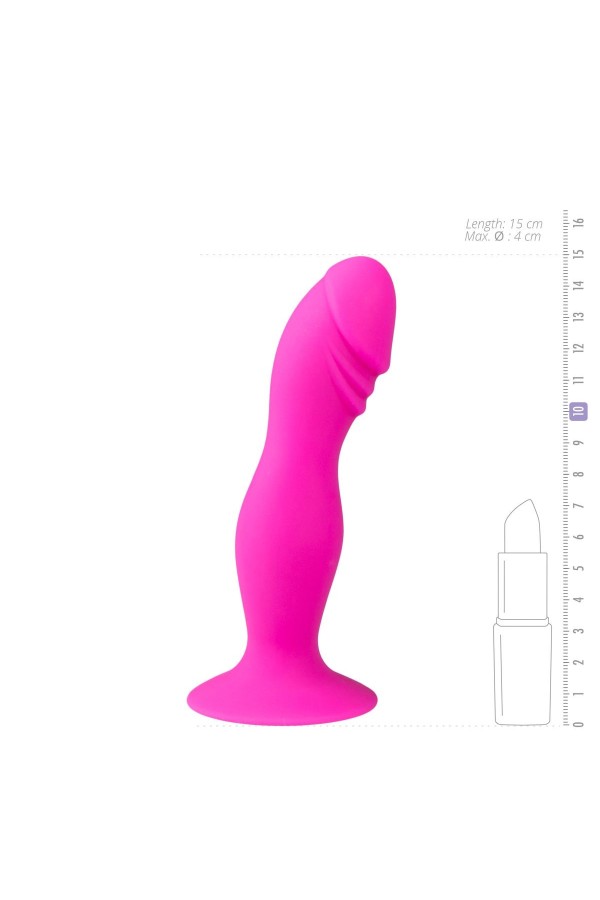 Pinkfarbener Silikondildo mit Saugnapf