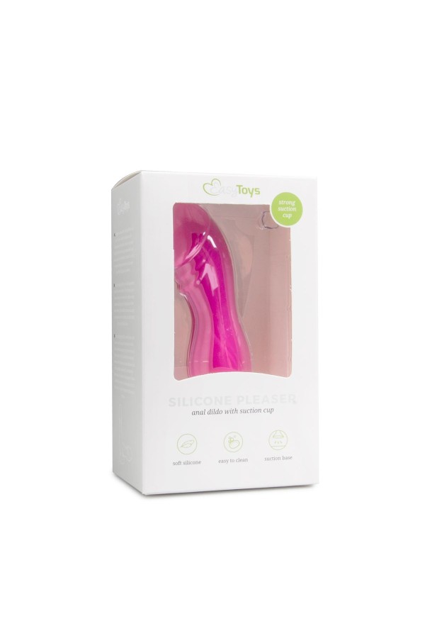 Pinkfarbener Silikondildo mit Saugnapf