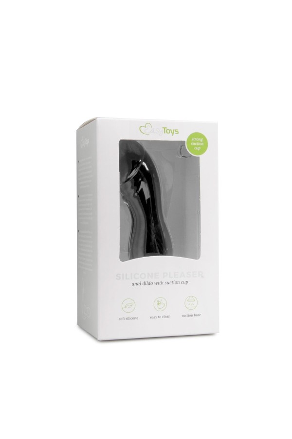 Schwarzer Saugnapfdildo aus Silikon