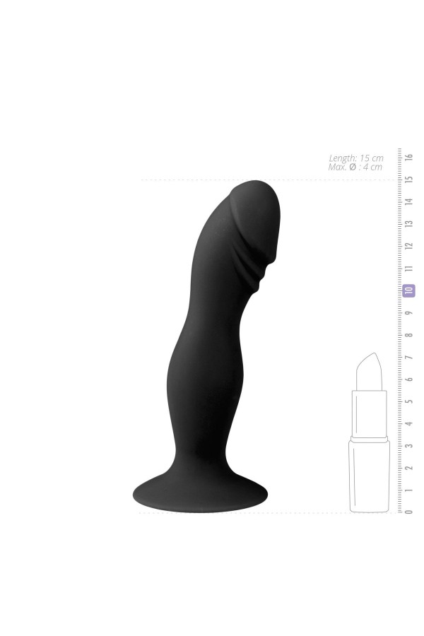 Schwarzer Saugnapfdildo aus Silikon
