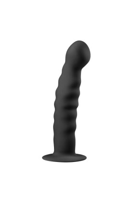 Saugnapf-Dildo aus Silikon - Schwarz