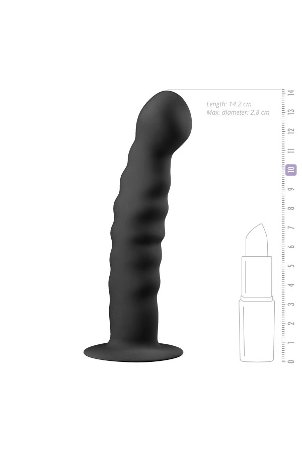 Saugnapf-Dildo aus Silikon - Schwarz