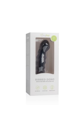 Saugnapf-Dildo aus Silikon - Schwarz