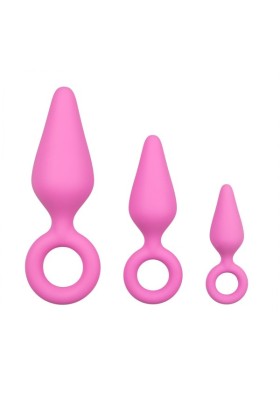 Satz rosa Analplugs mit Zugring