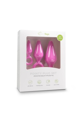 Satz rosa Analplugs mit Zugring