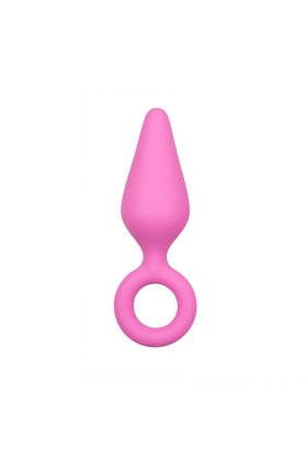 Satz rosa Analplugs mit Zugring
