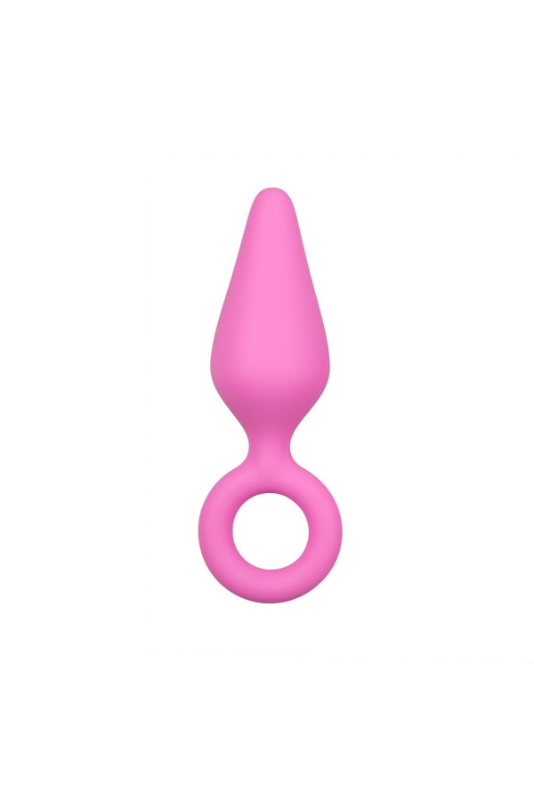 Satz rosa Analplugs mit Zugring