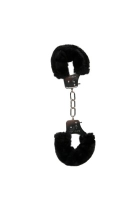 Plüschige Handschellen - Schwarz