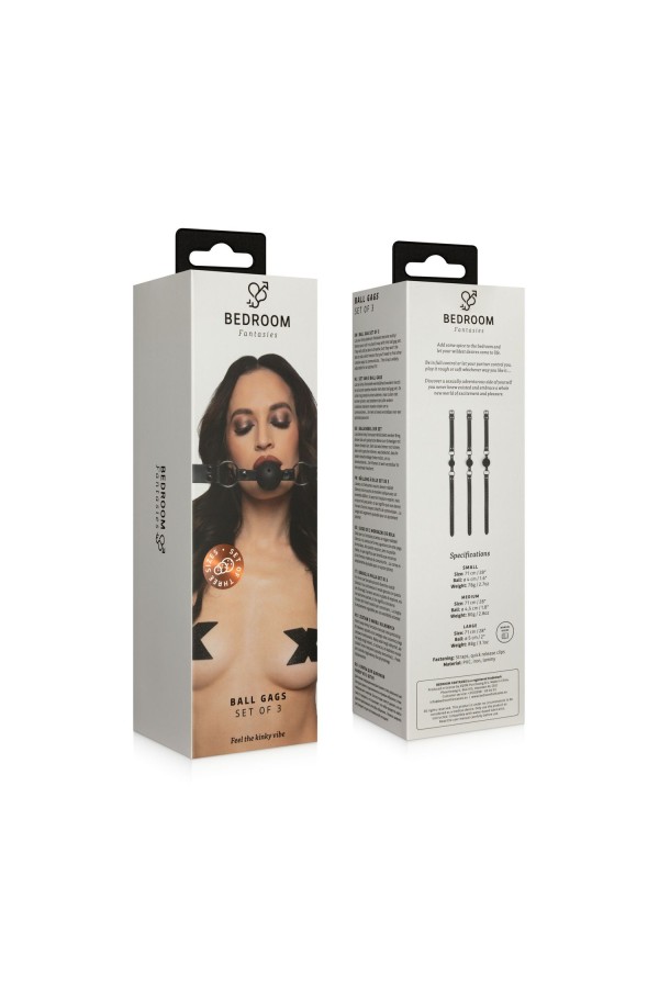 Bedroom Fantasies - Set mit 3 Ball Gags - Schwarz