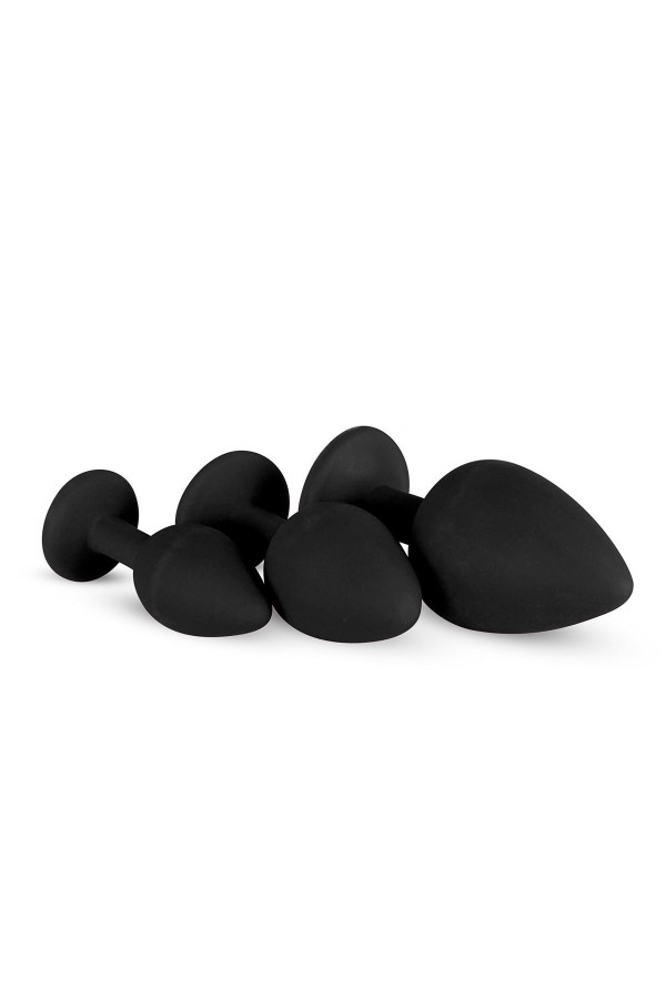 Analplug aus Silikon mit Diamant - Schwarz