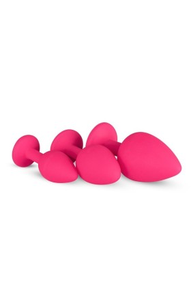 Analplug aus Silikon mit Diamant - pink