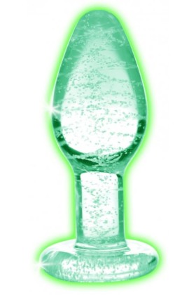 Glow-In-The-Dark Glas-Analplug - Groß