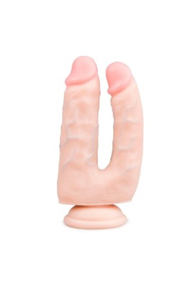 Realistischer Doppeldildo mit Saugnapf - 18 cm