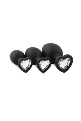 Analplug aus Silikon mit Diamant - Herz