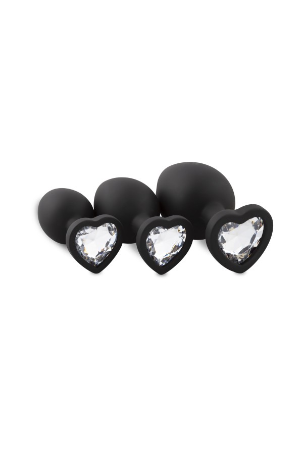 Analplug aus Silikon mit Diamant - Herz