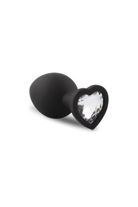 Analplug aus Silikon mit Diamant - Herz