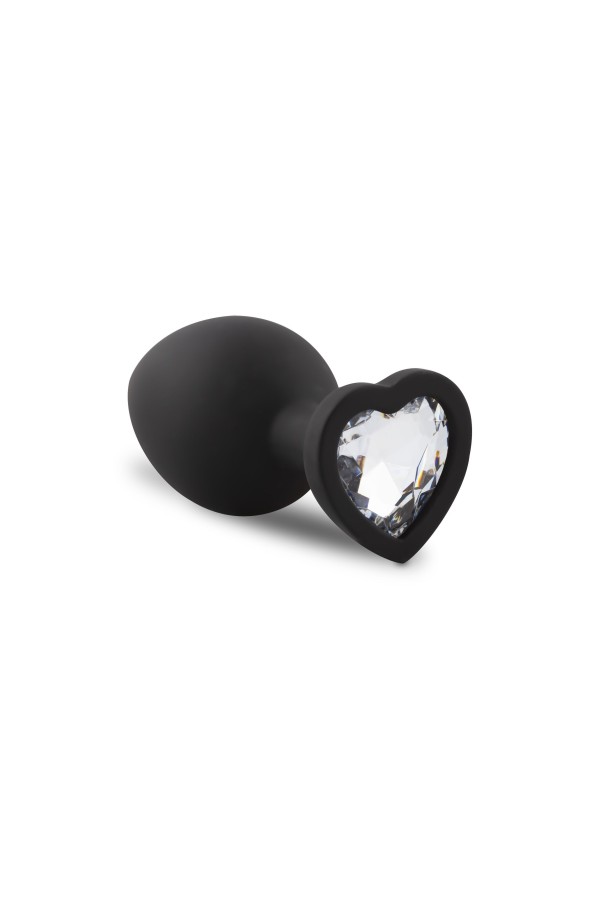 Analplug aus Silikon mit Diamant - Herz