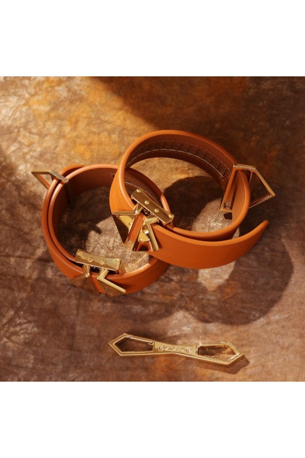 LOCKINK - Fuß- und Handfesseln Set - braun