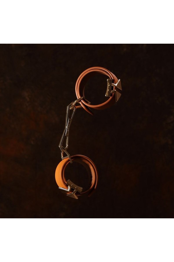 LOCKINK - Fuß- und Handfesseln Set - braun