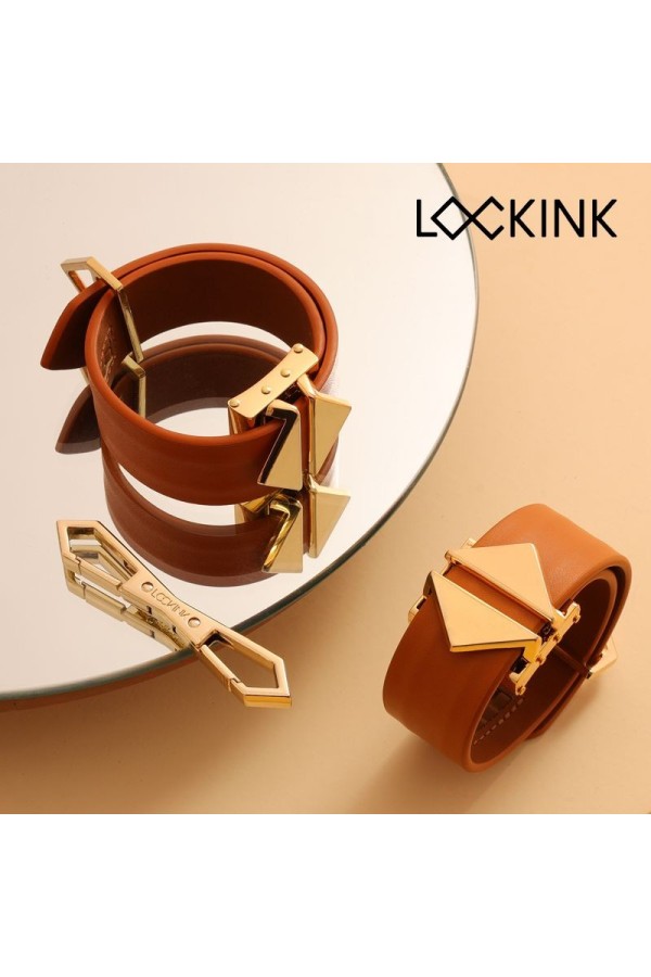 LOCKINK - Fuß- und Handfesseln Set - braun
