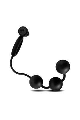 Anal Adventures Platinum - Analperlen mit vibrierendem Penisring