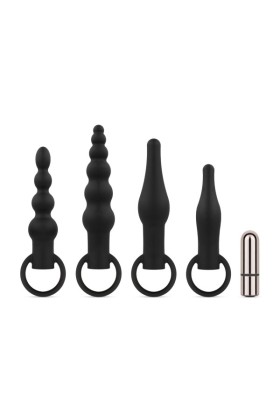Anale Plugs mit Bullet-Vibrator - Schwarz