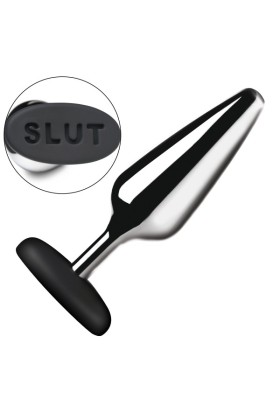 XR Brands - Butt Slut Metall & Silikon Butt Plug - Silber